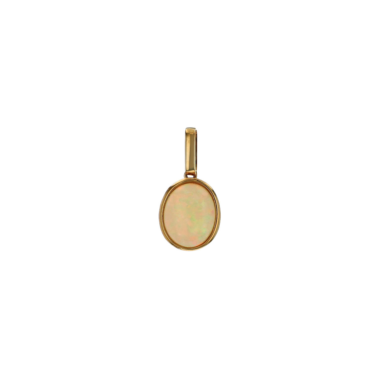 14K Yellow Gold Oval Australian Opal Pendant