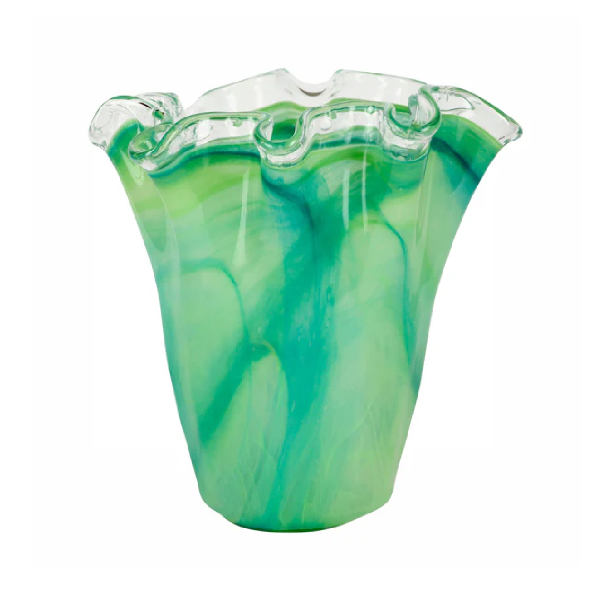 Vietri - Green Onda Ruffled Vase