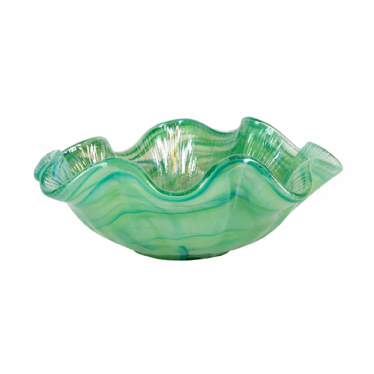 Vietri - Green Onda Round Ruffled Bowl