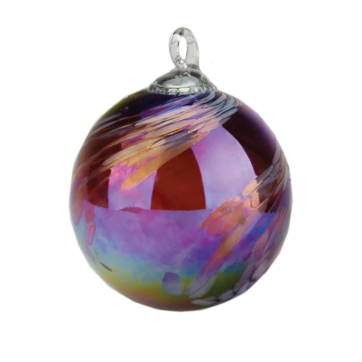 Glass Eye Studio - Merlot Feathers Round Ornament