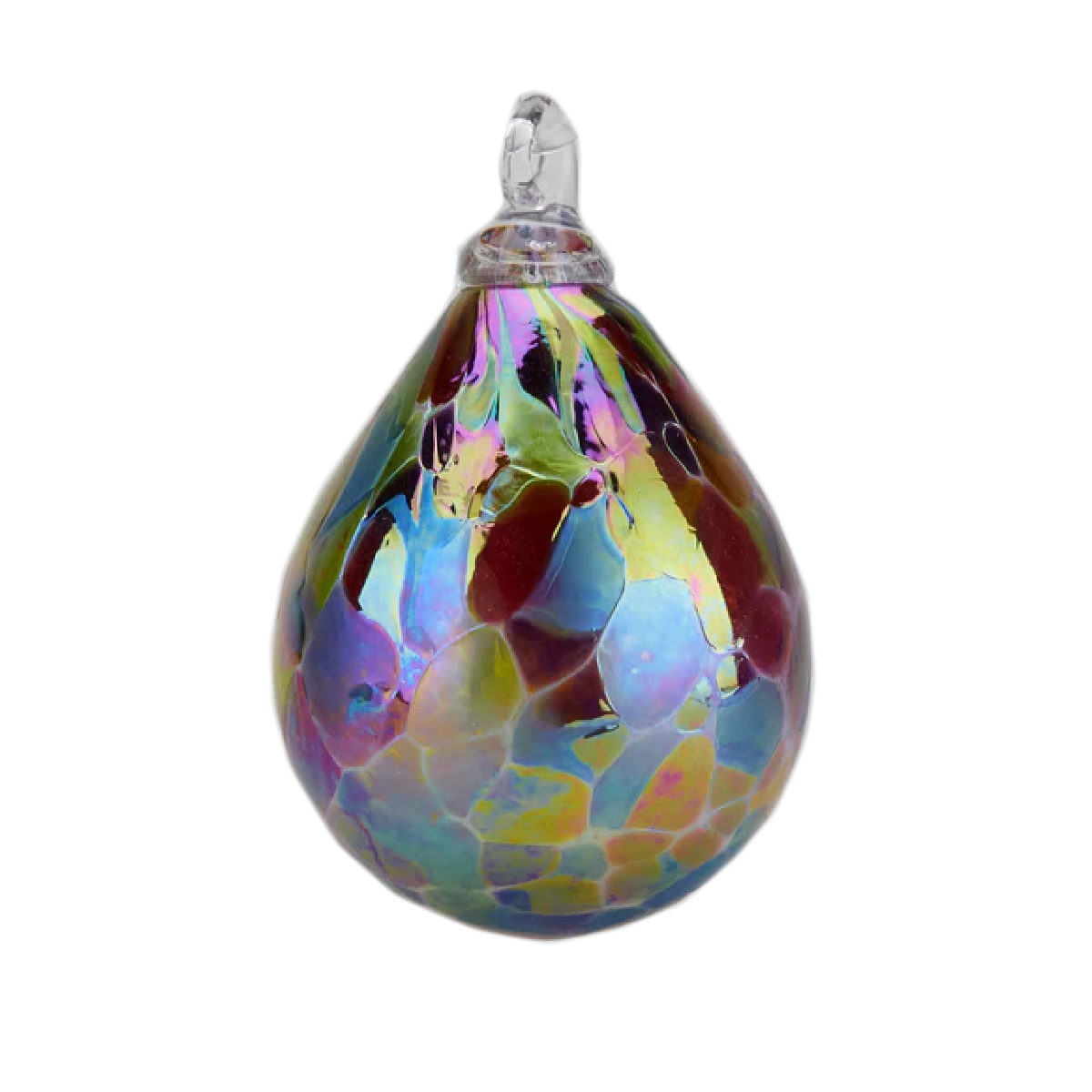 Glass Eye Studio - Rhubarb Mosaic Raindrop Ornament