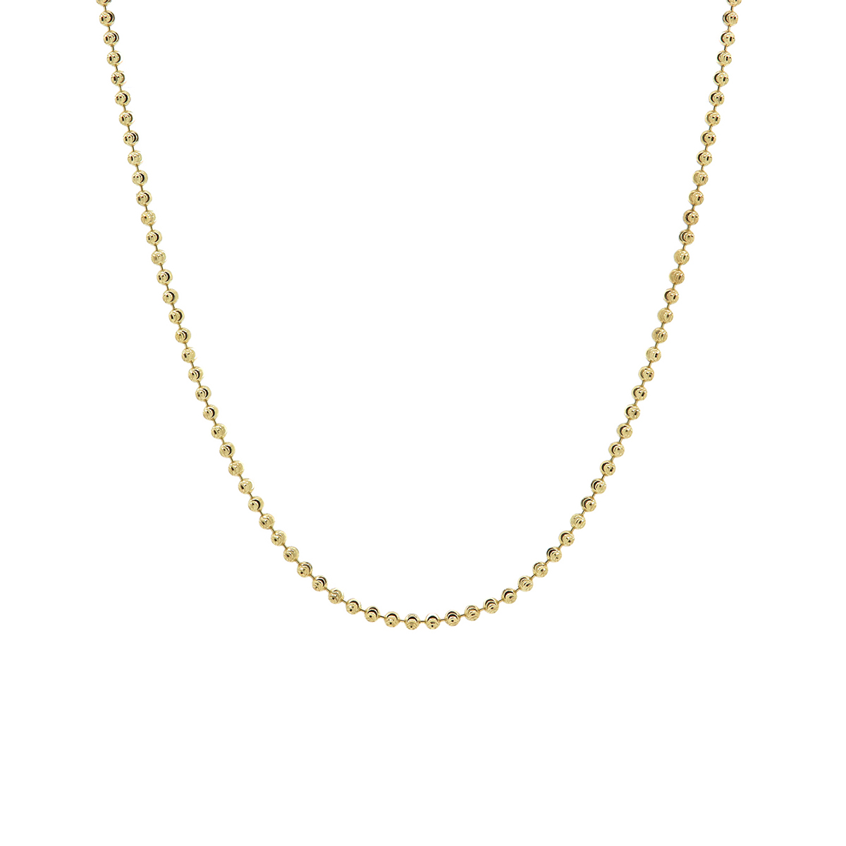 Yellow Gold Plated Sterling Silver Bead Chain