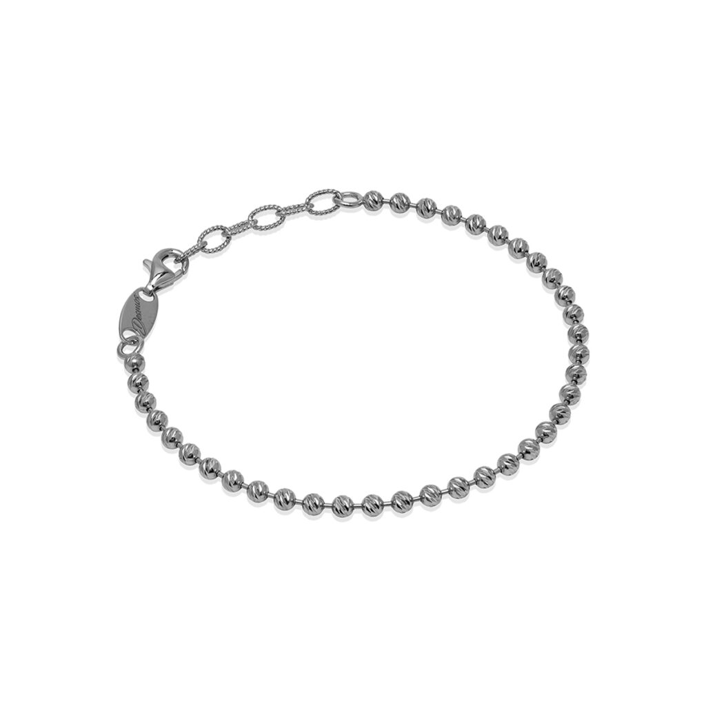 Sterling Silver Diamond-Cut Beaded Bracelet