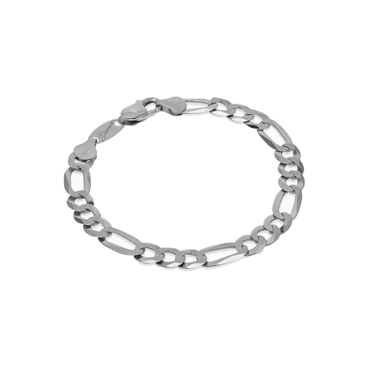 Sterling Silver 8.5-Inch Flat Figaro Bracelet