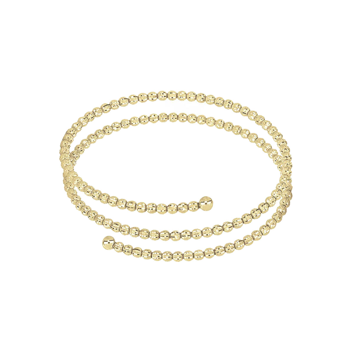 Gold Plated Sterling Silver Diamond-Cut Molla Wrap Bracelet