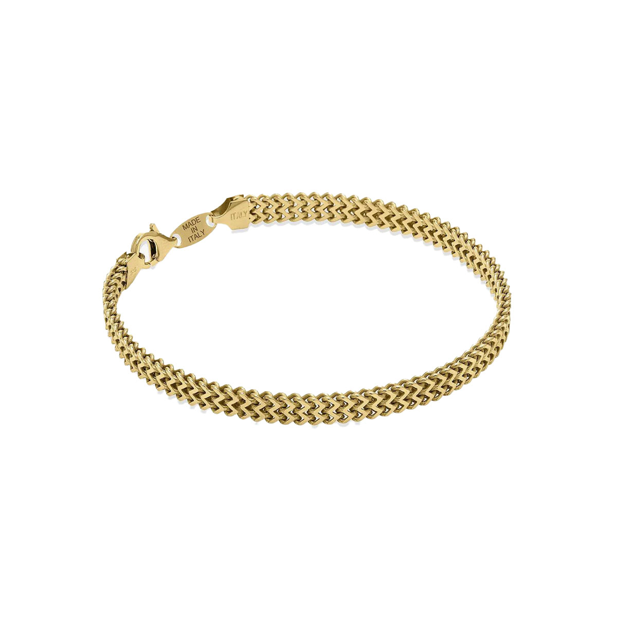 Gold Plated Sterling Silver Rail Link Bracelet