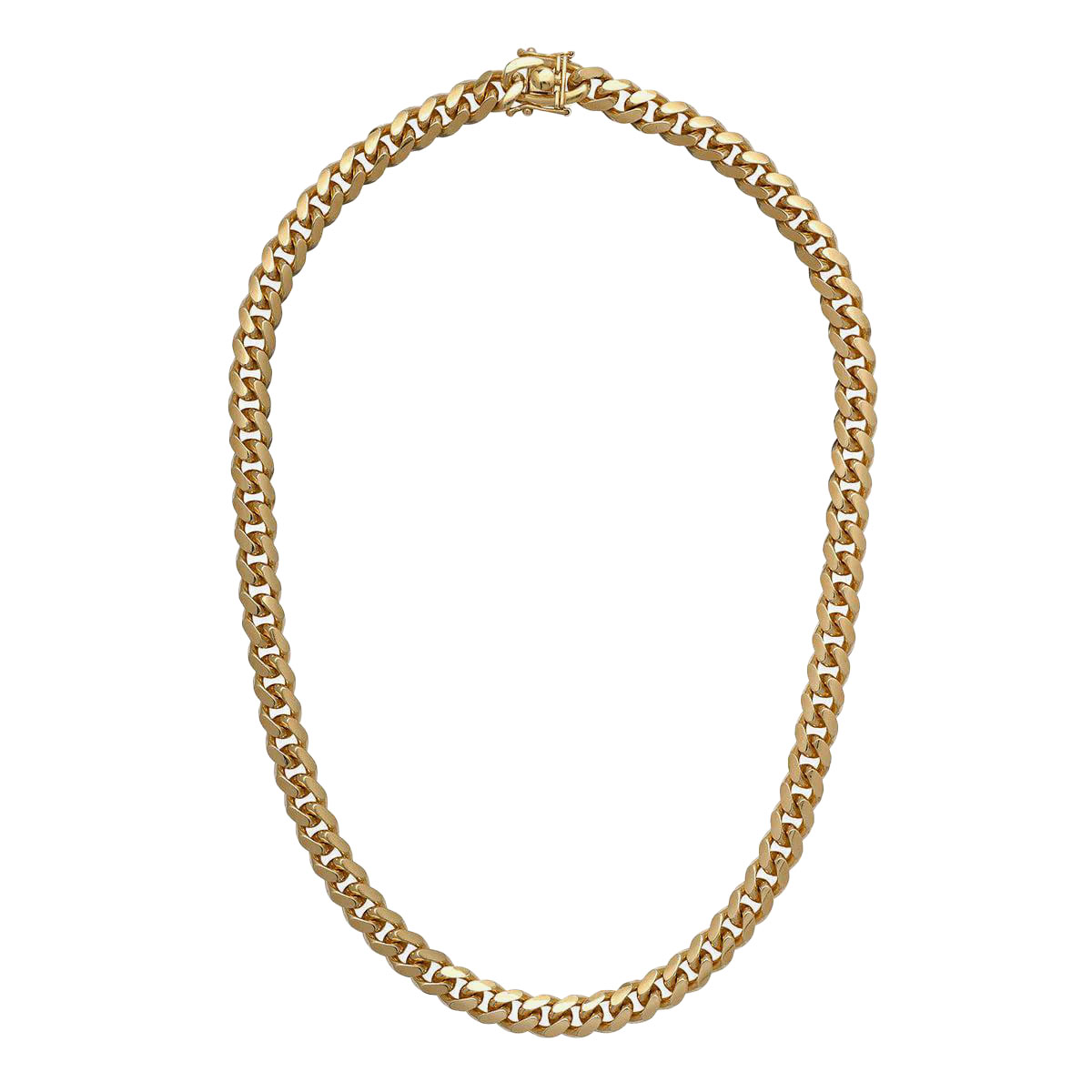 Gold Plated Sterling Silver 22-Inch Miami Cuban Chain