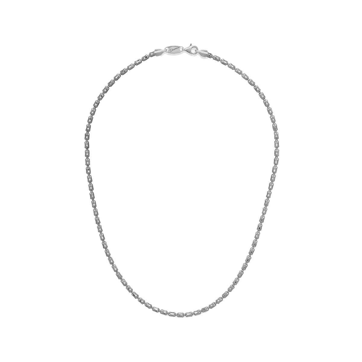 Sterling Silver 20-Inch Barrel Crystal Chain