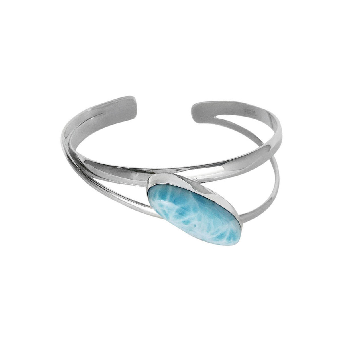 Sterling Silver Larimar Cuff Bracelet