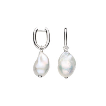 SS BAROQUE FWP HOOP EARRING